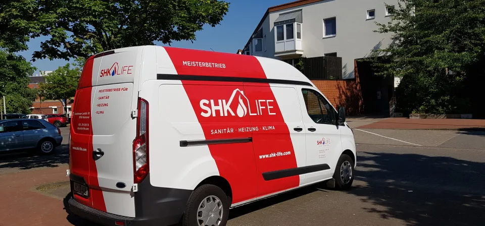 SHK-Life Firmenwagen — Meisterbetrieb für Sanitär, Heizung und Klima in Hannover
